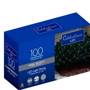 Celebrations Indoor/Outdoor Green LED 100 Light Net Style Lights